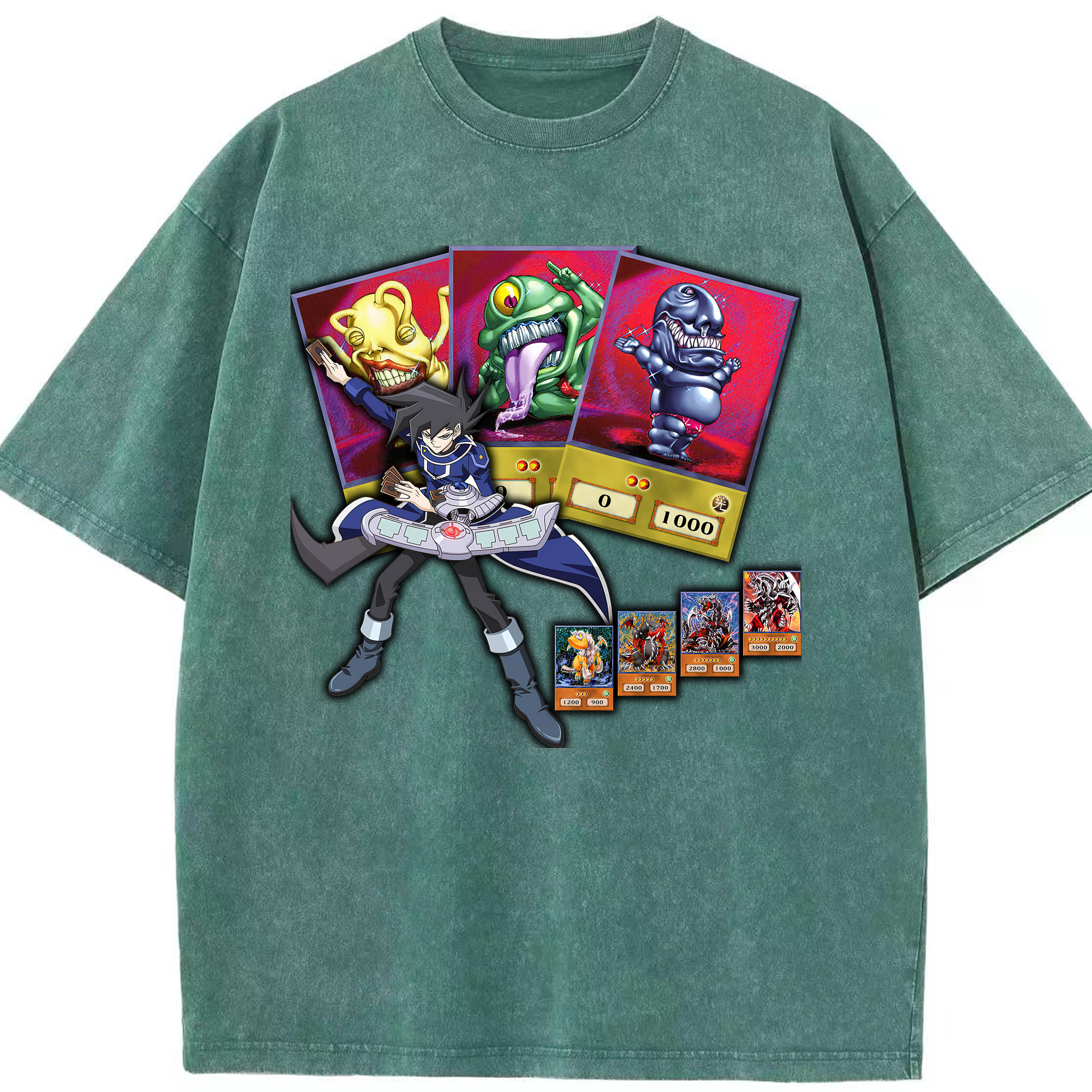 （画像用） 遊☆戯☆王 Yu-Gi-Oh! 綿100% ヴィンテージ風 半袖Tシャツ（フロントプリント）